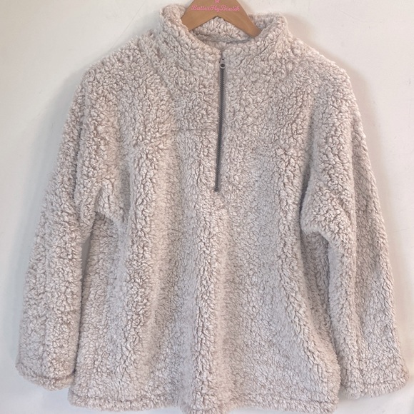(A5) Charlie Paige Rugged Luxe Sherpa Mock Pullover, Very Pale Pink, Size S, NWT - Picture 4 of 11